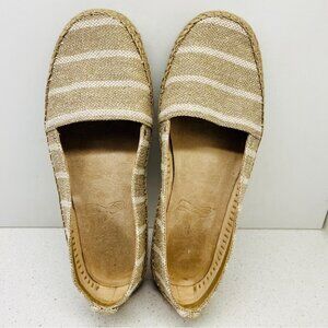Aerosoles Stitch N Turn Solitaire Slip On  Espadrille Flats Metallic Gold Sz 9